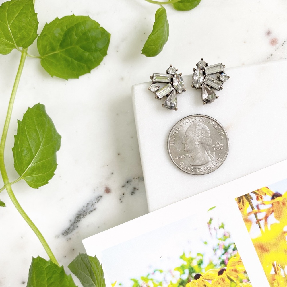 "Melinda" Earrings || Clear Crystal Statement - Picture 5 of 9